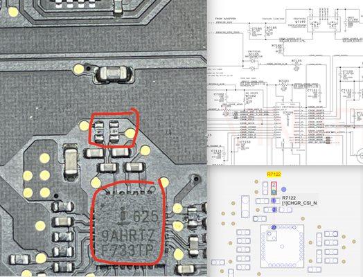 2015 MBP 15" logic board repair. Charging circuit damaged by a cheap aftermarket charger. Replaced the power management IC U7100.