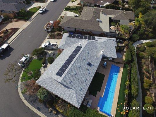 10 Panel Solar Energy System and 7 Panel Solar Pool Heating Installation