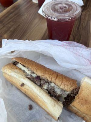 steak and cheese and hibiscus tea. Try it! its so good.