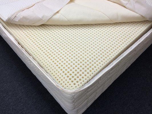 One of our Natural Latex mattresses opened.  We can customize your mattress right in our showroom to your firmness level.