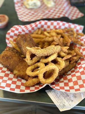 Fish clams, shrimp fries Seafood Combo