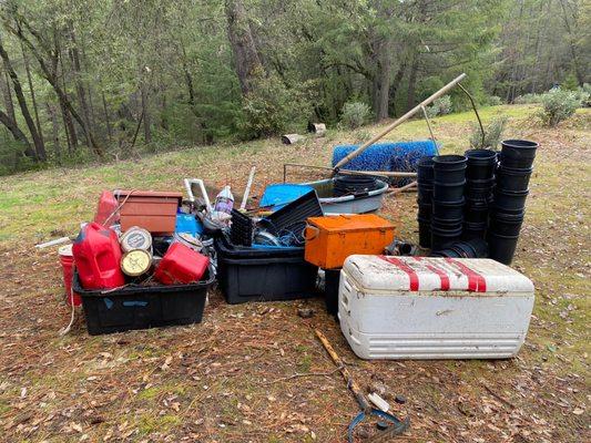 Trash left all over property by former tenant.