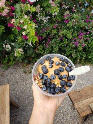 Acai bowl (granola, hemp seed, peanut butter, blueberries)