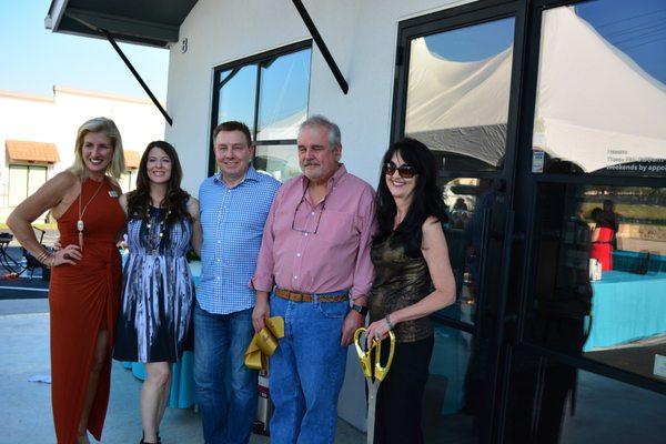 The Chamber of Commerce and the mayor of Bee Cave at the Grand Opening ceremony.