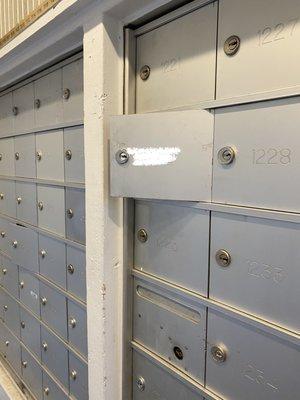 Mail Boxes do not close. Mail Theft has been widely reported and confirmed by both the USPS postal worker and the leasing office.