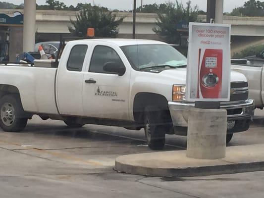 You guys need to teach your employees how to drive/park.  This guy clearly needs help.