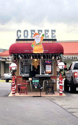 The Roost drive-thru on Booth St. decorated so cute for the holidays.