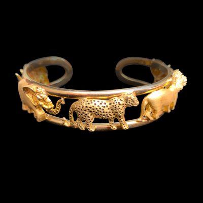 Handmade 14K Bracelet of Africa’s Big Five Safari Animals