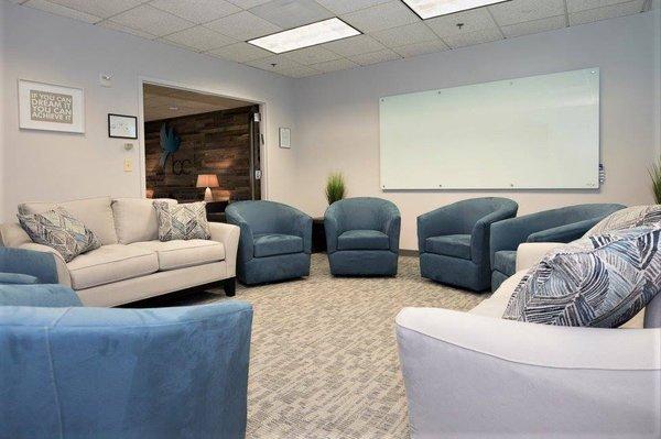 Here is our group room. We believe in providing a safe and comfortable environment for our clients.