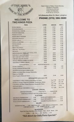 Menu front