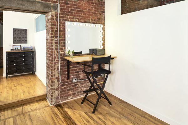 makeup station in the photo studio