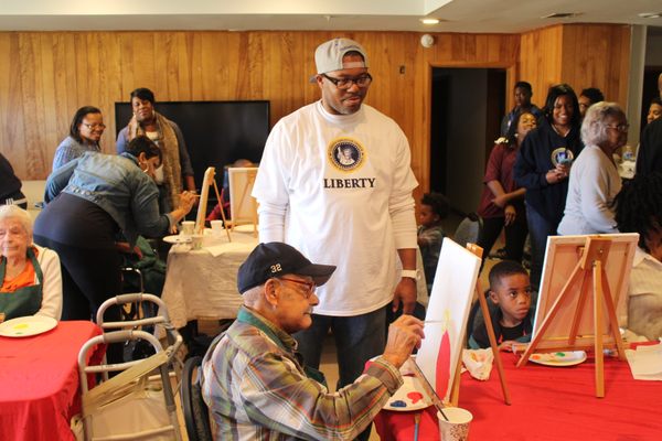 Paint night at the local senior community center