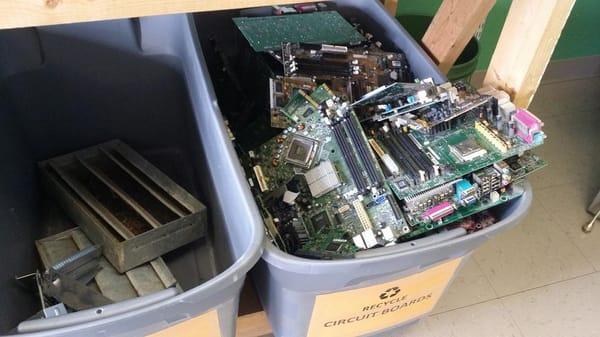 We recycle computer for free. We will even destroy all your data on the hard drive.