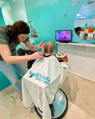 1st haircut with Laura