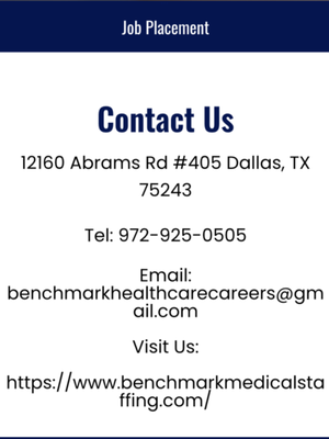 BENCHMARK MEDICAL STAFFING & CAREER INC