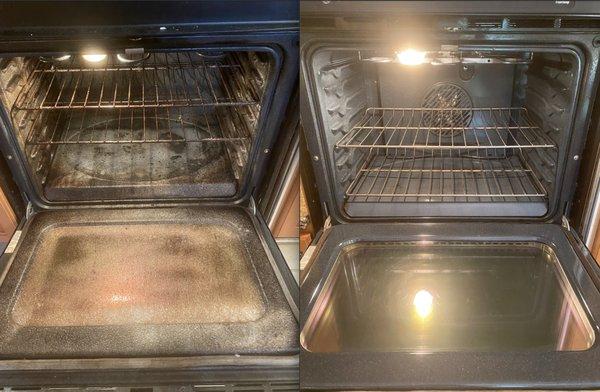 Before and after Oven Cleaning