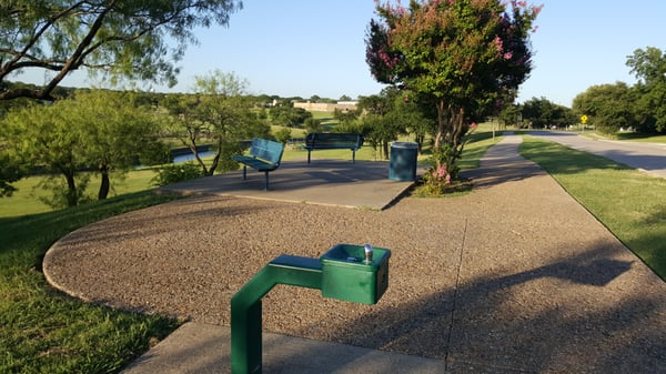 Almost 2 miles within the park, you find the only water fountain.