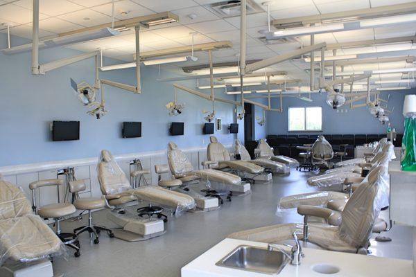 Dental training room of the Pankey Institute in Key Biscayne, Florida that was built while building was in session with students.