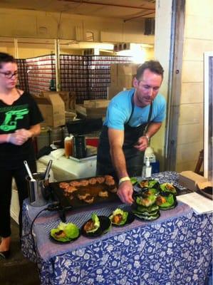 Chris Dickerson with Corner Taco chorizo lettuce wraps