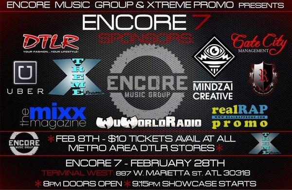 Gate City Management an official sponsor for Encore 7 Artist Showcase. #Teamgatecity