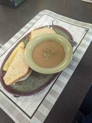 Grilled cheese sandwich combo with soup