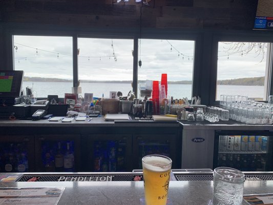 View of lake from the bar.