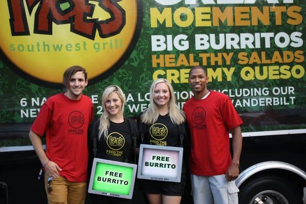 Moes utilizing video back packs and a billboard vehicle