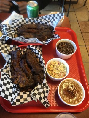 Ribs, Brunswick stew, baked beans & coleslaw