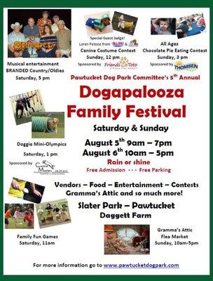 Don't forget to check out this years Dogapalooza Festival and pre register for events and contests online!