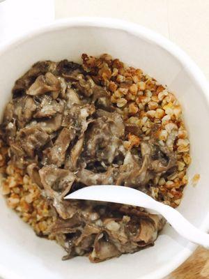 Buckwheat kasha with mushrooms  Fantastic gluten-free, vegan option!!