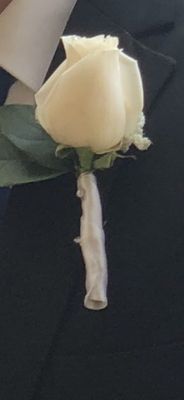 Pinned rose to stem after it broke off...