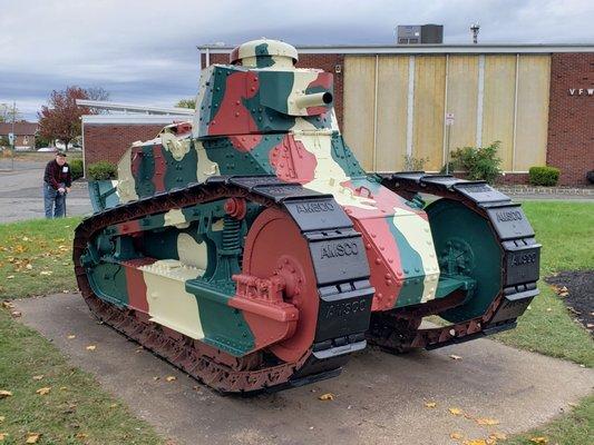 An M1917 WW1 era tank outside the VFW