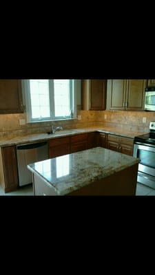 Granite and backsplash installation