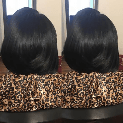 partial sew in with a bob cut