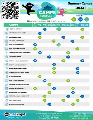 2023 Summer Camp Schedule League City