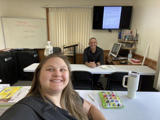 Instructor Antonio Carrico and me in the classroom!