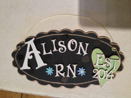 In process of making this for my new RN friend. Yay! So fun!