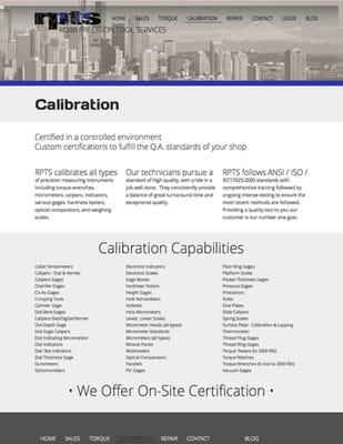 Calibration Capabilities