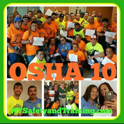 OSHA 10 Construction class offered every Wed-Thurs, 9 AM - 3 PM and every other weekend, Fri 3:30 PM - 9:30 PM and Sat 9 AM - 3 PM