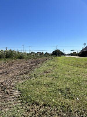 Finished fence line clearing in Friendswood, TX