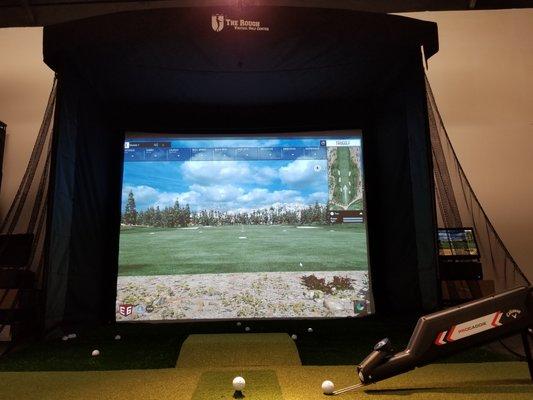 The Rough Virtual Golf Center's indoor simulator.