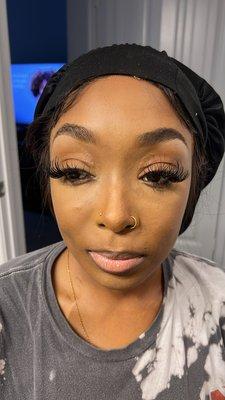 Makeup and Volume lashes done by Essence.