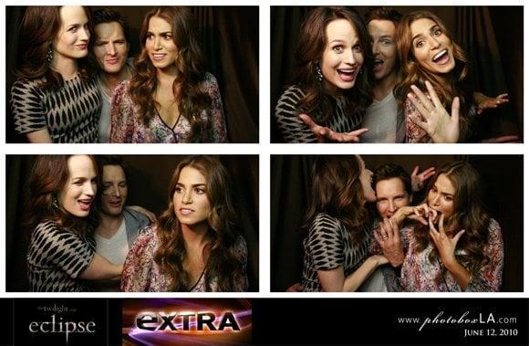 Eclipse press junket with ExtraTV. Peter Facinelli, Elizabeth Reaser and Nikki Reed.