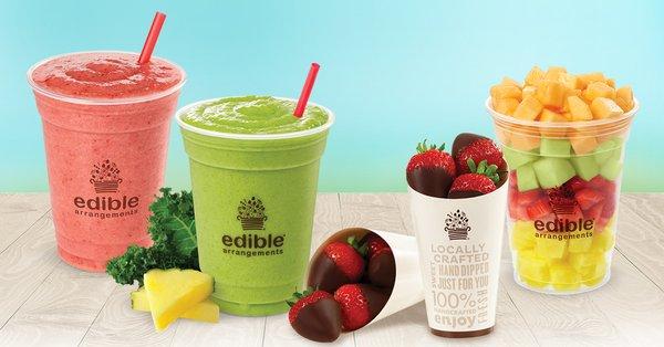 Our store offers fresh fruit smoothies and chocolate dipped fruit cones.