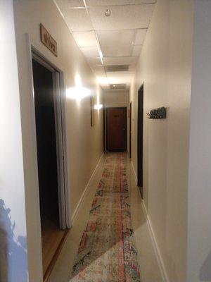 Hallway to therapy rooms