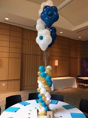 Balloon flower centerpiece with balloon vase