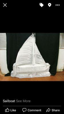 Ice sculpture of sailboat