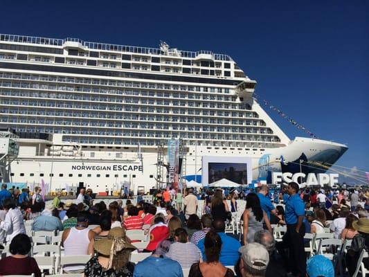 The Norwegian Escape at her christening ceremony.