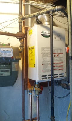 A O smith tankless hot water system install