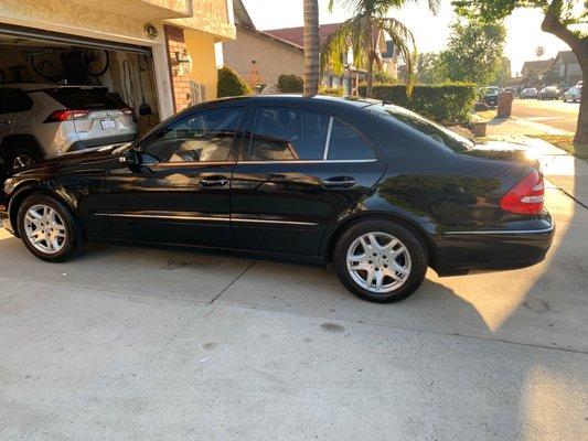 Black Mercedes completed process of detail.